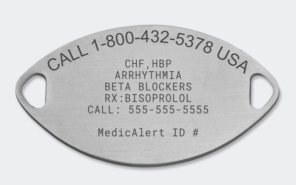 medical IDs for beta blockers