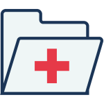 icon of file folder with medical cross